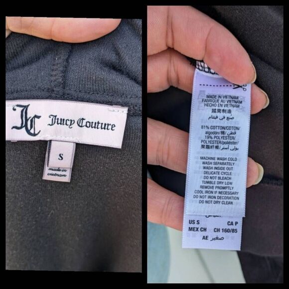 Juicy Couture Y2K Glamorous Juicy Couture Black Velour Tracksuit Jacket. Small - Picture 8 of 8